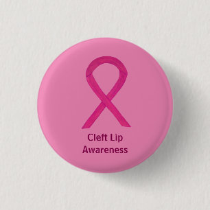 Badge Rond 2,50 Cm Boutons à ruban rose chaud pour la sensibilisation