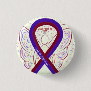 Badge Rond 2,50 Cm Boutons Angel de ruban de sensibilisation aux migr