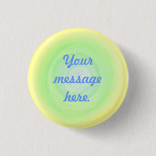 Badge Rond 2,50 Cm Boutons bleu vert Jaune Sphère Votre Message Ici