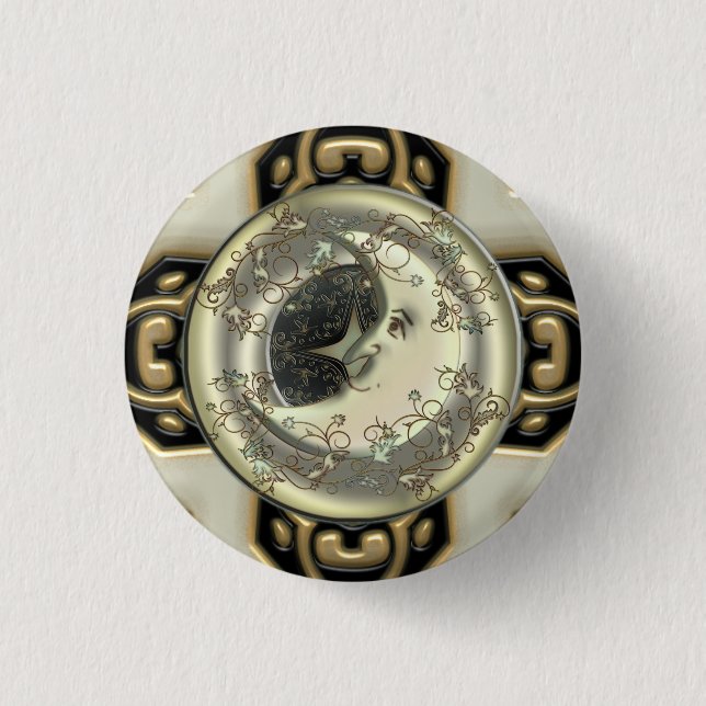 Badge Rond 2,50 Cm Boutons célestes de lune (Devant)