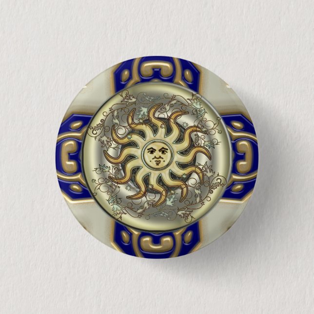 Badge Rond 2,50 Cm Boutons célestes de Sun (Devant)
