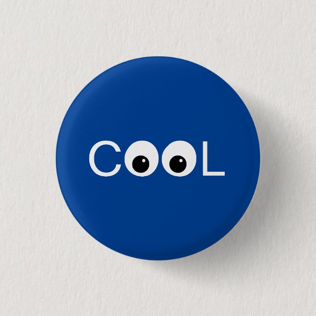 Badge Rond 2,50 Cm Boutons cool sur bleu (Devant)