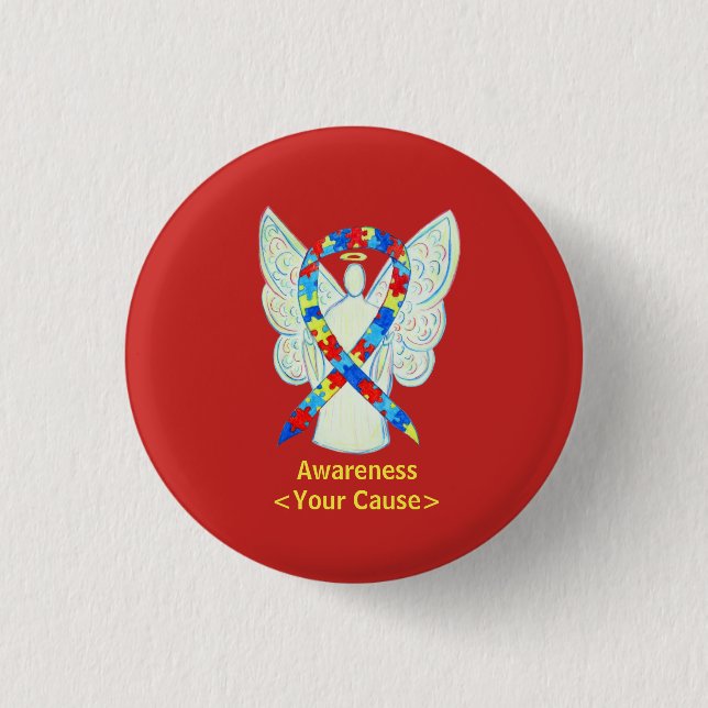 Badge Rond 2,50 Cm Boutons d'angle d'art du ruban de sensibilisation  (Devant)