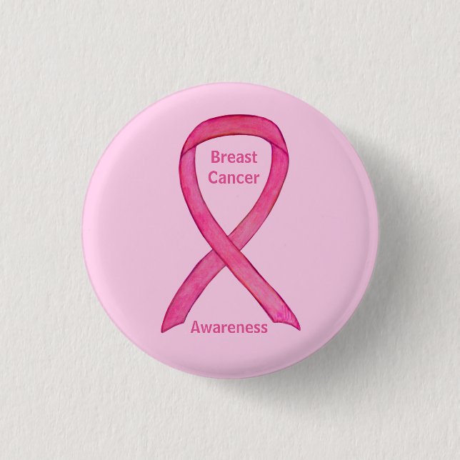 Badge Rond 2,50 Cm Boutons d'art pour la sensibilisation au cancer du (Devant)