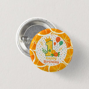 Badge Rond 2,50 Cm Boutons de 1er anniversaire Tranche de Citron