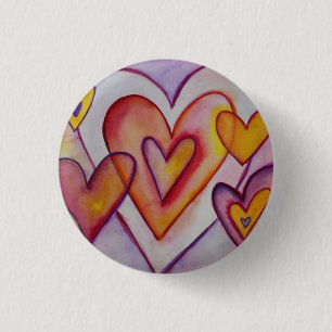 Badge Rond 2,50 Cm Boutons de broches personnalisées Coeurs d'amour