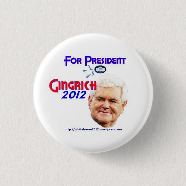 Badge Rond 2,50 Cm Boutons de campagne de Newt Gingrich (Devant)