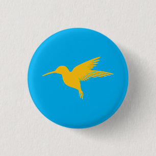 Badge Rond 2,50 Cm Boutons de colibri azur - inspirés du ciel