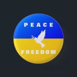 Badge Rond 2,50 Cm Boutons de la colombe de paix pour le soutien à l'<br><div class="desc">Appuyez les boutons Ukraine - La colombe de la paix - Liberté - Solidarité - Drapeau ukrainien - Fort ensemble - Paix - Victoire de la liberté ! Faisons du monde un endroit meilleur - tout le monde ensemble ! Un monde meilleur commence - dépend - a besoin de VOUS...</div>