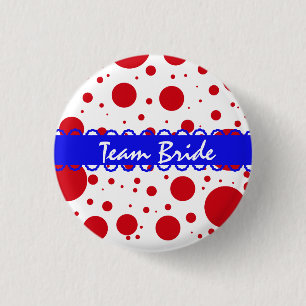 Badge Rond 2,50 Cm Boutons de l'équipe de Mariages Pois personnalis