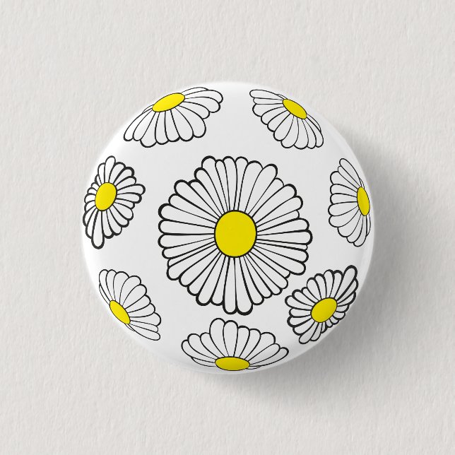 Badge Rond 2,50 Cm Boutons de marguerite (Devant)