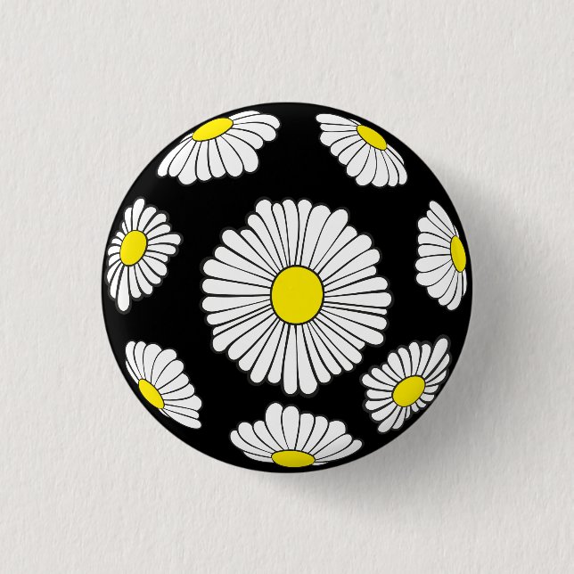 Badge Rond 2,50 Cm Boutons de marguerite (Devant)