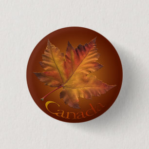 Badge Rond 2,50 Cm Boutons de Souvenir Feuille d'Érable du Canada Bou