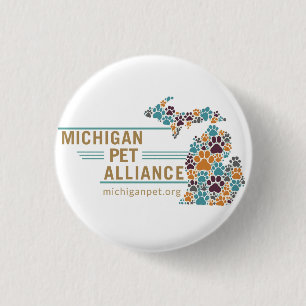 Badge Rond 2,50 Cm Boutons Empreintes de pattes du Michigan