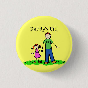 Badge Rond 2,50 Cm Boutons fille de papa Pins Pendentif de famille pe
