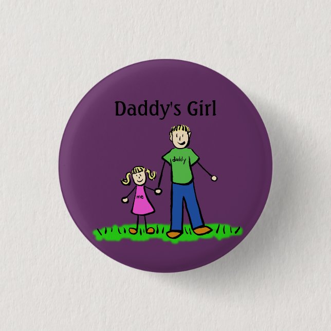 Badge Rond 2,50 Cm Boutons fille de papa Pins Pendentif de famille pe (Devant)