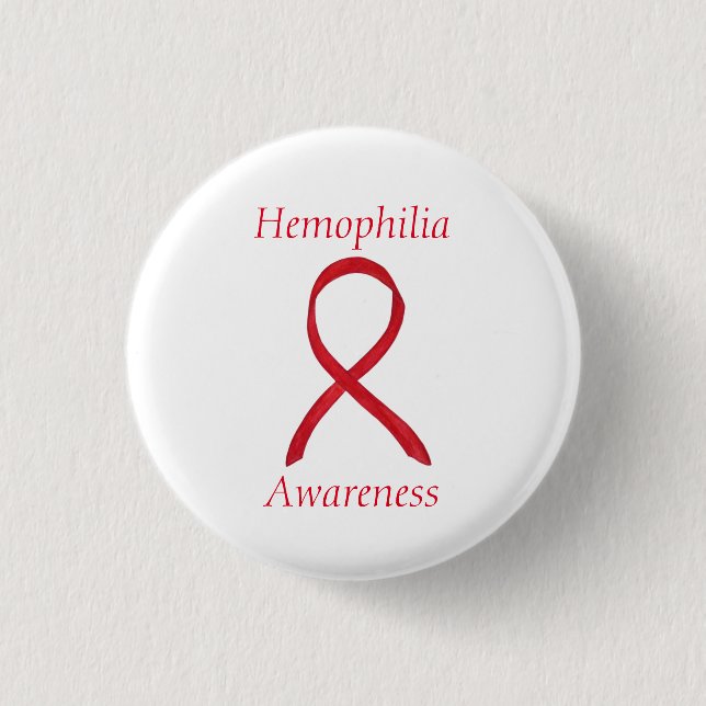 Badge Rond 2,50 Cm Boutons personnalisés Hémophilie Red Awareness (Devant)