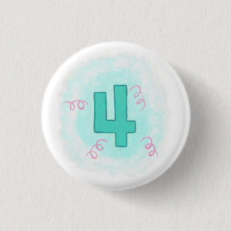 Badge Rond 2,50 Cm Boutons roses d'anniversaire de remous du numéro 4