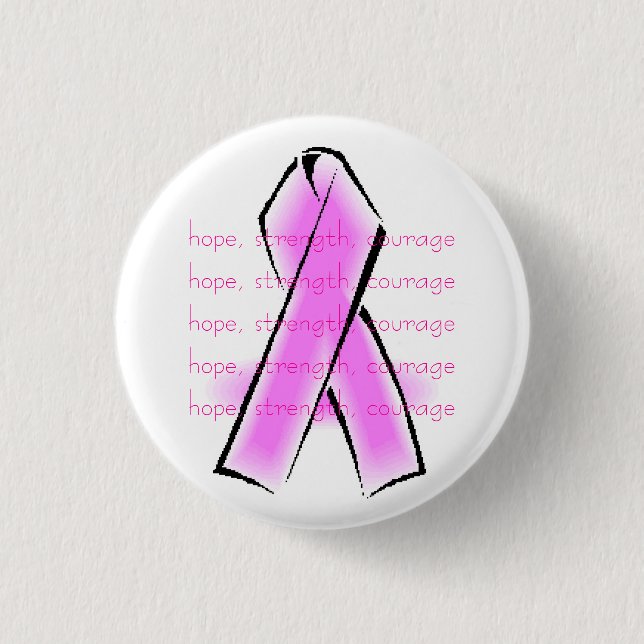 Badge Rond 2,50 Cm Boutons roses de ruban (Devant)