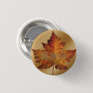 Badge Rond 2,50 Cm Boutons souvenir Canada Érable Feuille d'érable Ép