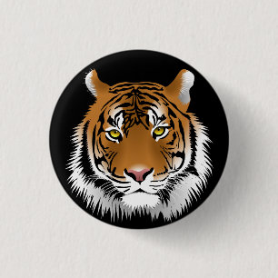 Badge Rond 2,50 Cm Boutons Tiger Face