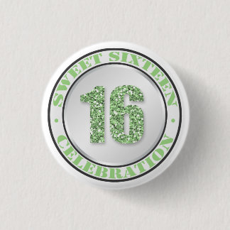 Badge Rond 2,50 Cm Boutons verts de célébration du bonbon 16 à