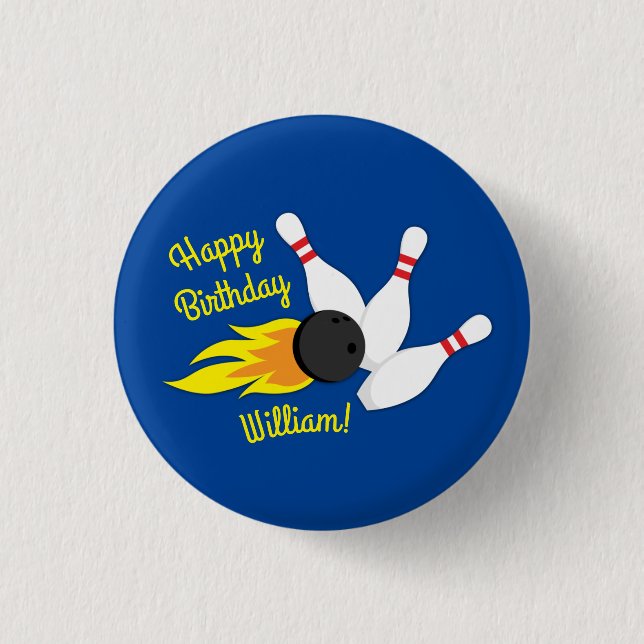 Badge Rond 2,50 Cm Bowling Anniversaire de enfant Party Cute Sports (Devant)
