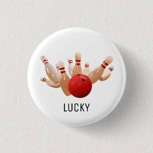Badge Rond 2,50 Cm Bowling chanceux