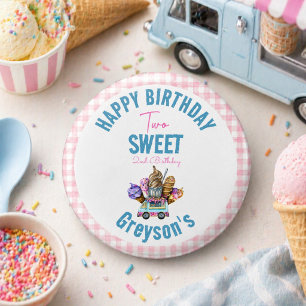 Badge Rond 2,50 Cm Boy Ice Cream Camion Deux Sweet 2e Anniversaire