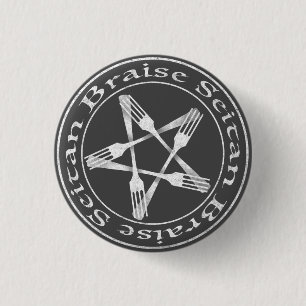 Badge Rond 2,50 Cm Braise Seitan Vegan Pentagram (light version)