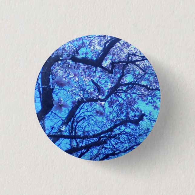 Badge Rond 2,50 Cm Branches bleues se développantes (Devant)