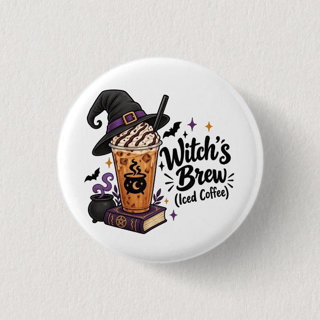 Badge Rond 2,50 Cm Brassin de sorcière (café glacé) (Devant)