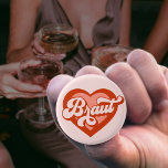 Badge Rond 2,50 Cm Braut Und Team Braut Bachelorette Coeur Rétro<br><div class="desc">Braut Und Team Braut Bachelorette Retro bouton Coeur Vintage Mariée Devenir la mariée de la mariéeTribe</div>