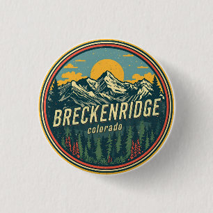 Badge Rond 2,50 Cm Breckenridge colorado Montagne Rocheuse vintage