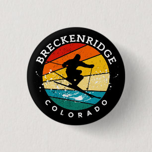 Badge Rond 2,50 Cm Breckenridge Colorado Retro Vintage
