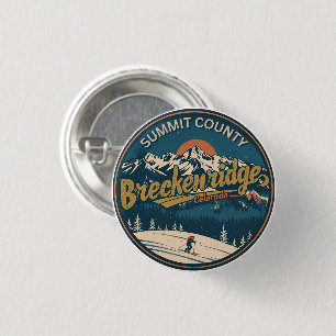 Badge Rond 2,50 Cm Breckenridge colorado Rocky Mountain de style rétr