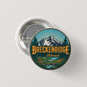 Badge Rond 2,50 Cm Breckenridge colorado Rocky Mountain de style rétr