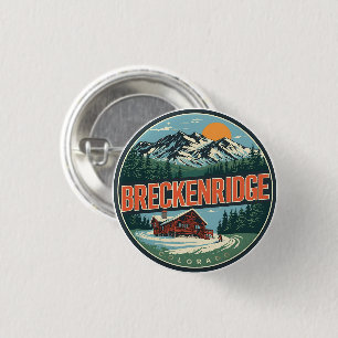 Badge Rond 2,50 Cm Breckenridge colorado Rocky Mountain vintage