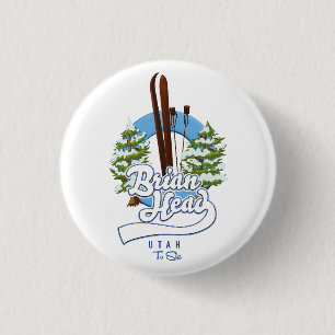 Badge Rond 2,50 Cm Brian Head Utah pour skier logo