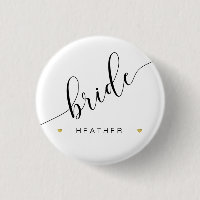 Bridal Party Bride Script simple moderne Gold Hear