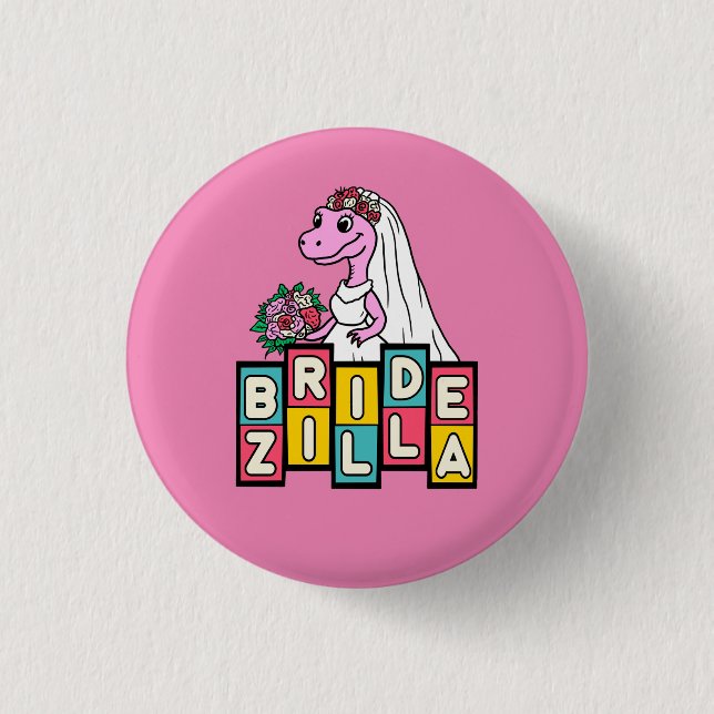 Badge Rond 2,50 Cm Bride Zilla Rétro  (Devant)