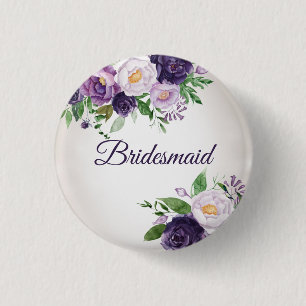 Badge Rond 2,50 Cm Bridesmaid Lavender Floral Greenery