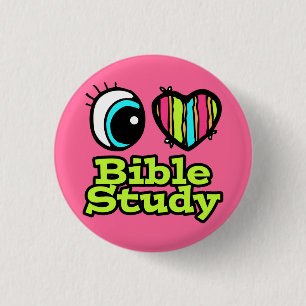 Badge Rond 2,50 Cm Bright Eye Heart I Love Bible Study