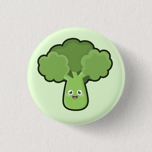 Badge Rond 2,50 Cm Brocoli de Kawaii (Devant)