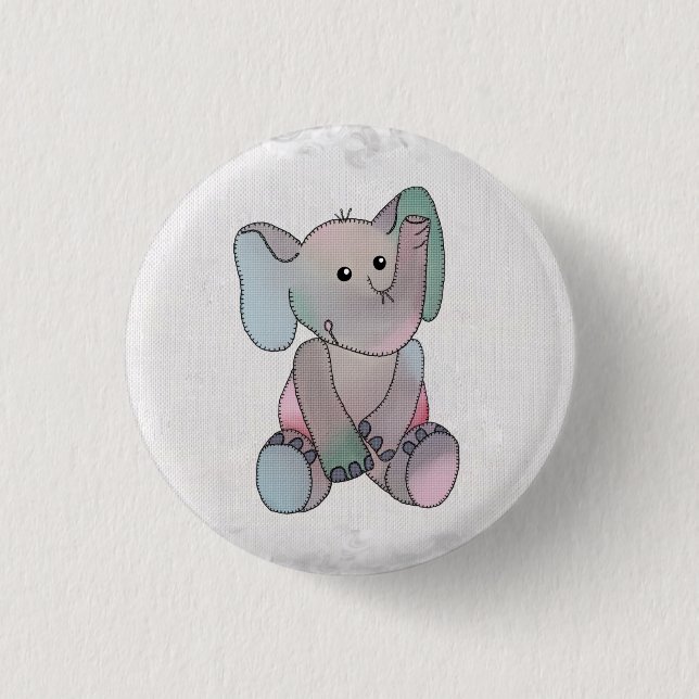 Badge Rond 2,50 Cm Broderie éléphant (Devant)
