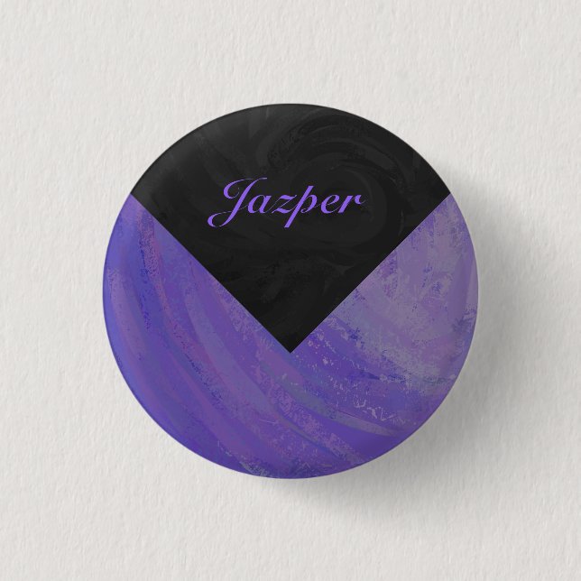 Badge Rond 2,50 Cm Broyeur de bleuets et monogramme noir (Devant)
