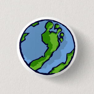 Badge Rond 2,50 Cm BRS Artsy Green Foot Globe Round