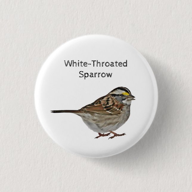 Badge Rond 2,50 Cm Bruant à gorge blanche (Devant)