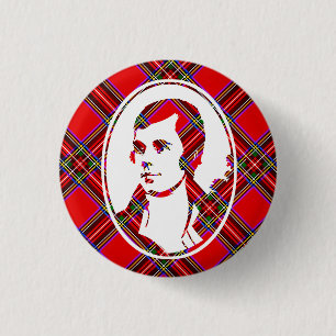 Badge Rond 2,50 Cm Brûlures de Robbie du barde de l'Ecosse de tartan