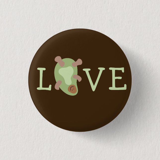 Badge Rond 2,50 Cm Brun AvacadoLOVE (Devant)